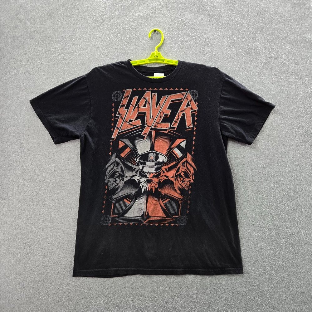 Slayer Men Shirt L Black Iron Cross Wehrmacht Rock Band Tee